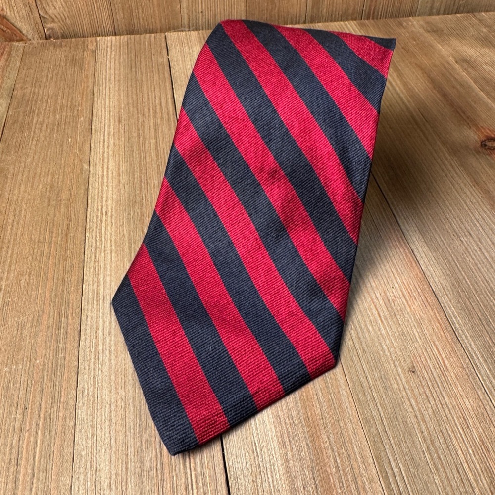 JoS.‎ A. Bank Executive Collection Extra Long Red & Navy Striped Silk Necktie